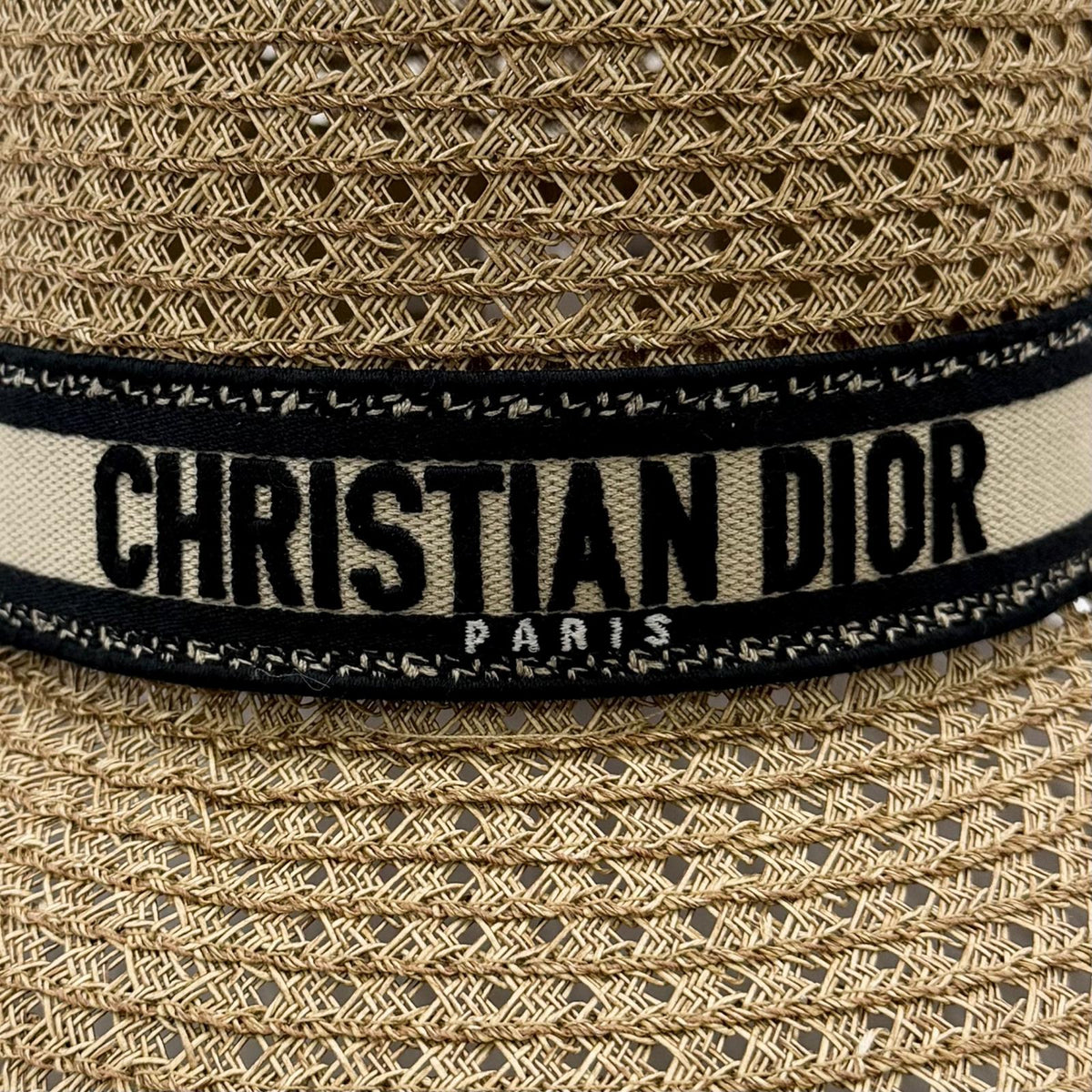 クリスチャンディオール D-Bobby ワイドブリム ハット 現行品 ロゴ刺繍 ハット ベージュ 57 レディース