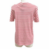 プラダ トライアングルロゴ ボーダー クルーネック 半袖Ｔシャツ レッド S レディース 未使用品