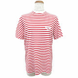 プラダ トライアングルロゴ ボーダー クルーネック 半袖Ｔシャツ レッド XS レディース 未使用品