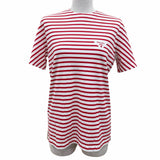 プラダ トライアングルロゴ ボーダー クルーネック 半袖Ｔシャツ レッド S レディース 未使用品
