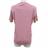 プラダ トライアングルロゴ ボーダー クルーネック 半袖Ｔシャツ レッド S レディース 未使用品