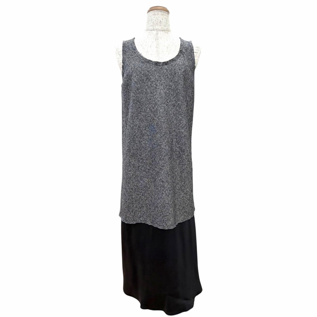 エムエムシックス メゾンマルジェラ Midi Dress 異素材切替 ノースリーブ ワンピース グレー 40 レディース