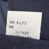 バーバリー ウィンドウペン 比翼 フライフロント ステンカラーコート ネイビー M メンズ