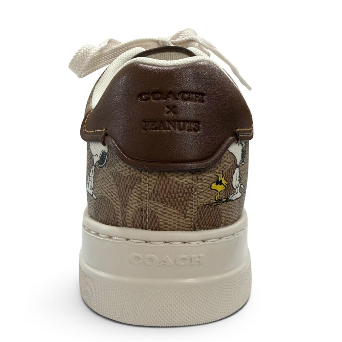 コーチ HIGH LINE WDSTK SNKR スヌーピー スニーカー ベージュ 8D メンズ