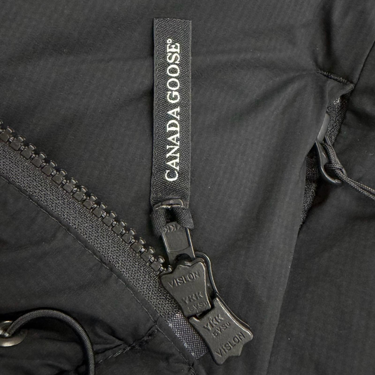 カナダグース LODGE HOODY ミニロゴワッペン フーデッド ダウンジャケット ブラック L メンズ