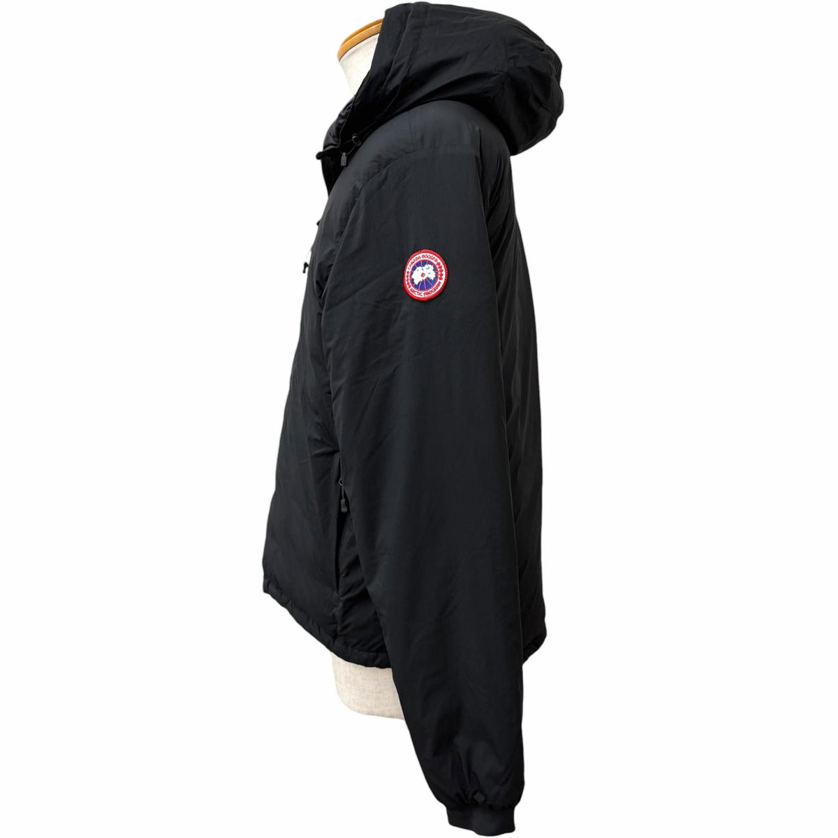 カナダグース LODGE HOODY ミニロゴワッペン フーデッド ダウンジャケット ブラック L メンズ