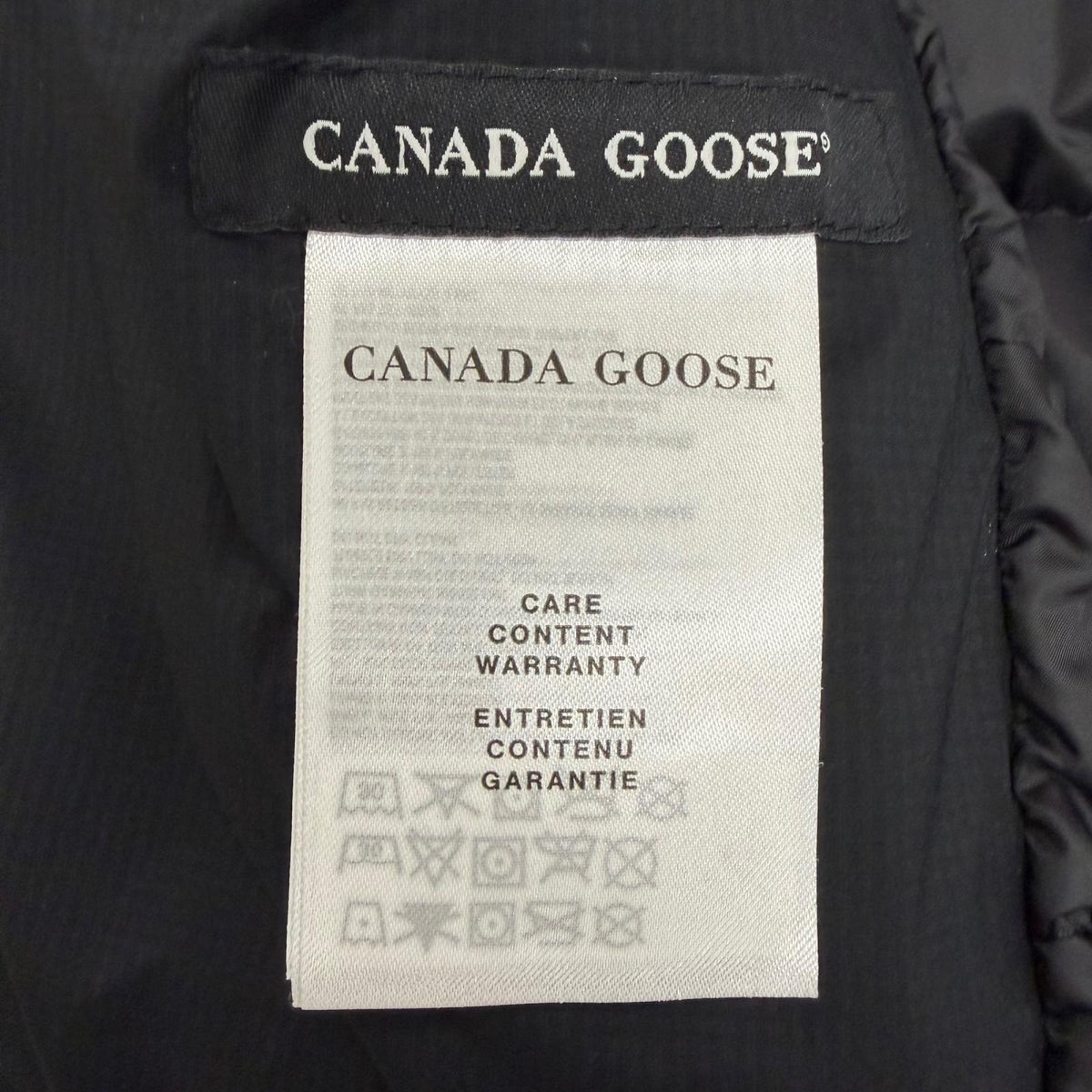カナダグース LODGE HOODY ミニロゴワッペン フーデッド ダウンジャケット ブラック L メンズ