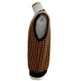 エルメス 千鳥格子柄 ニット ジレ ベスト オレンジ XL メンズ