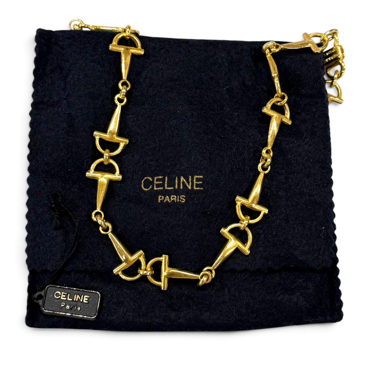 セリーヌ トリオンフ ホースビットチェーン ロング ネックレス ゴールド レディース