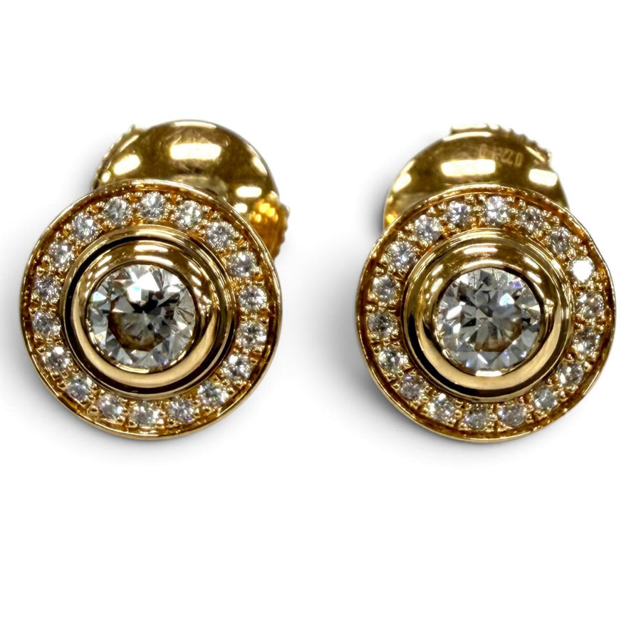 カルティエ ダムール ダイヤ ピアス 枠：8mm ダイヤ中央:約0.18ct ピアス ピンクゴールド レディース