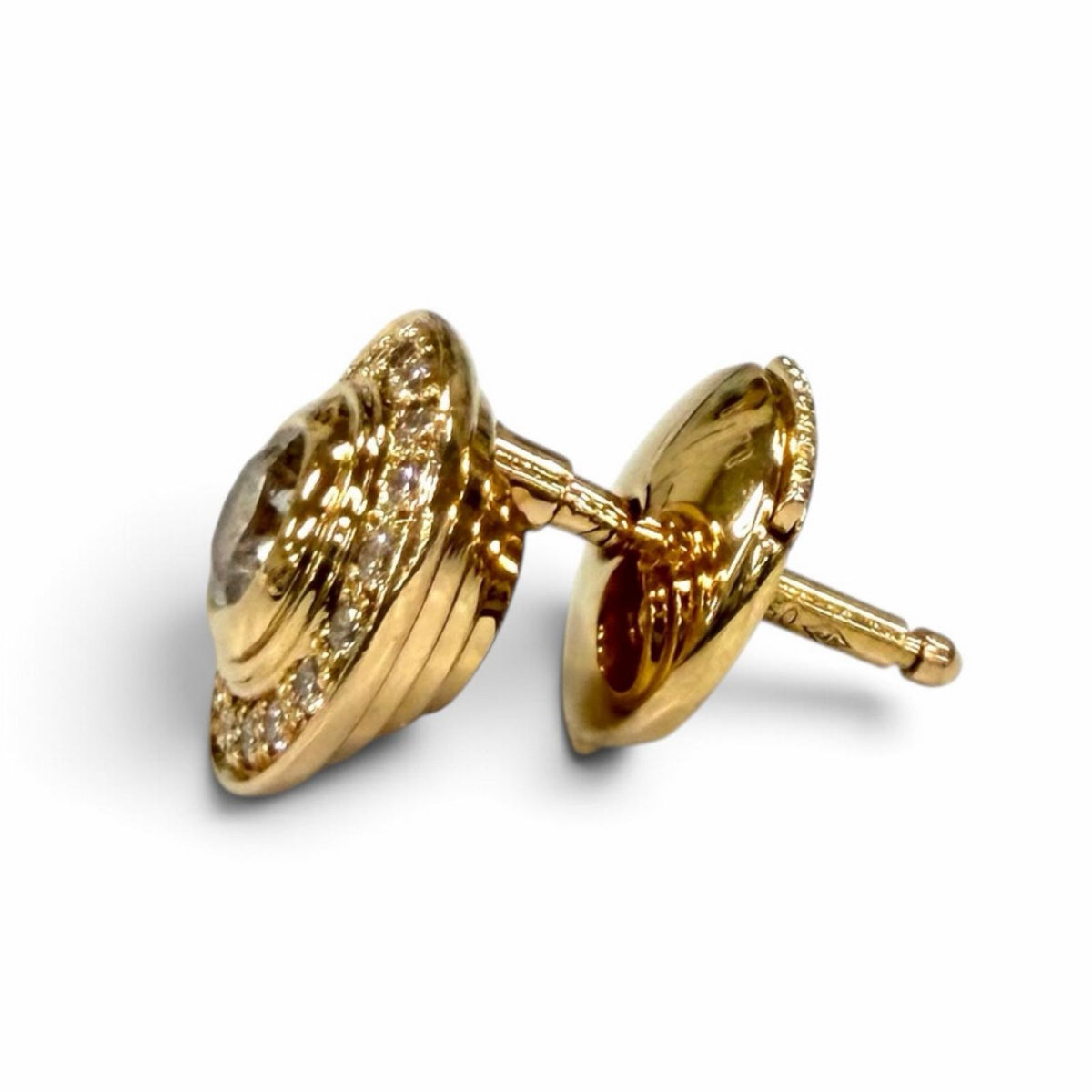 カルティエ ダムール ダイヤ ピアス 枠：8mm ダイヤ中央:約0.18ct ピアス ピンクゴールド レディース