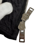 プラダ シープファー トライアングルロゴ ZIP UP ダウンジャケット ブラック 38 レディース