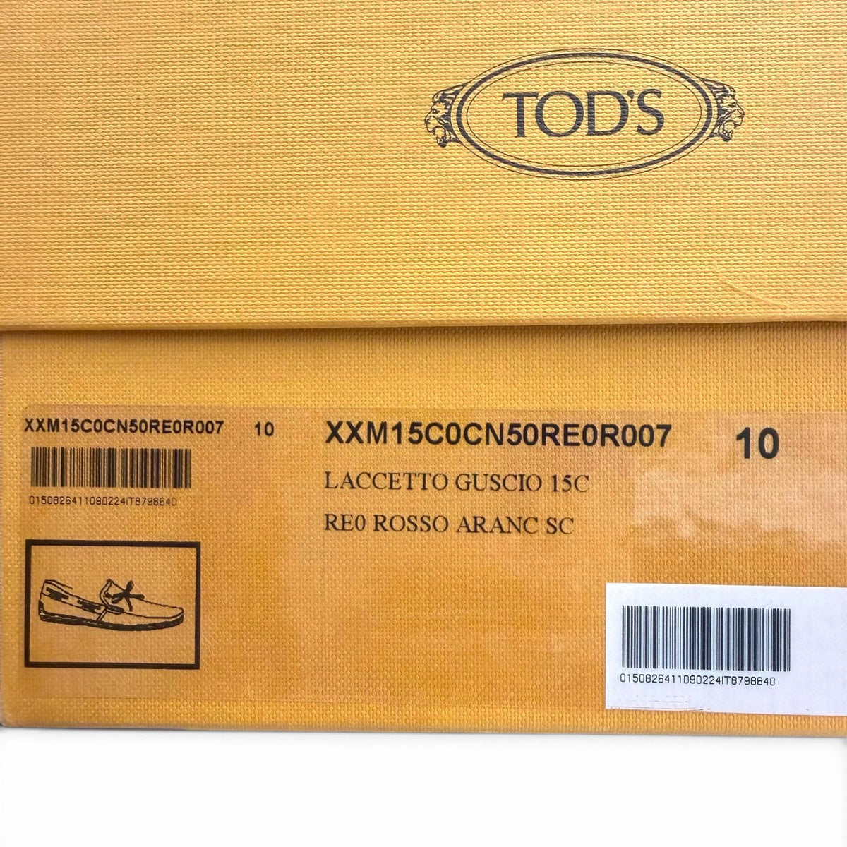 トッズ ロゴ刻印 スリッポン ドライビングシューズ レッド 10 メンズ