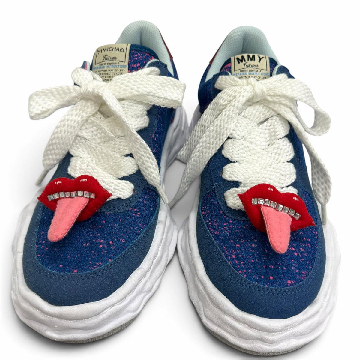 メゾン ミハラヤスヒロ ミシェル WAYNE with lips ローカットスニーカー ブルー 41 メンズ