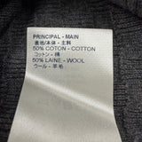 ルイヴィトン ダミエ レザーパッチ付き クルーネック ニット セーター グレー L メンズ