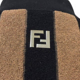 フェンディ ペカン ストライプ FFロゴジップ パイル地 ベスト ブラウン S メンズ