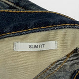 プラダ レザーロゴパッチ セルビッジ デニムパンツ インディゴ 25 レディース