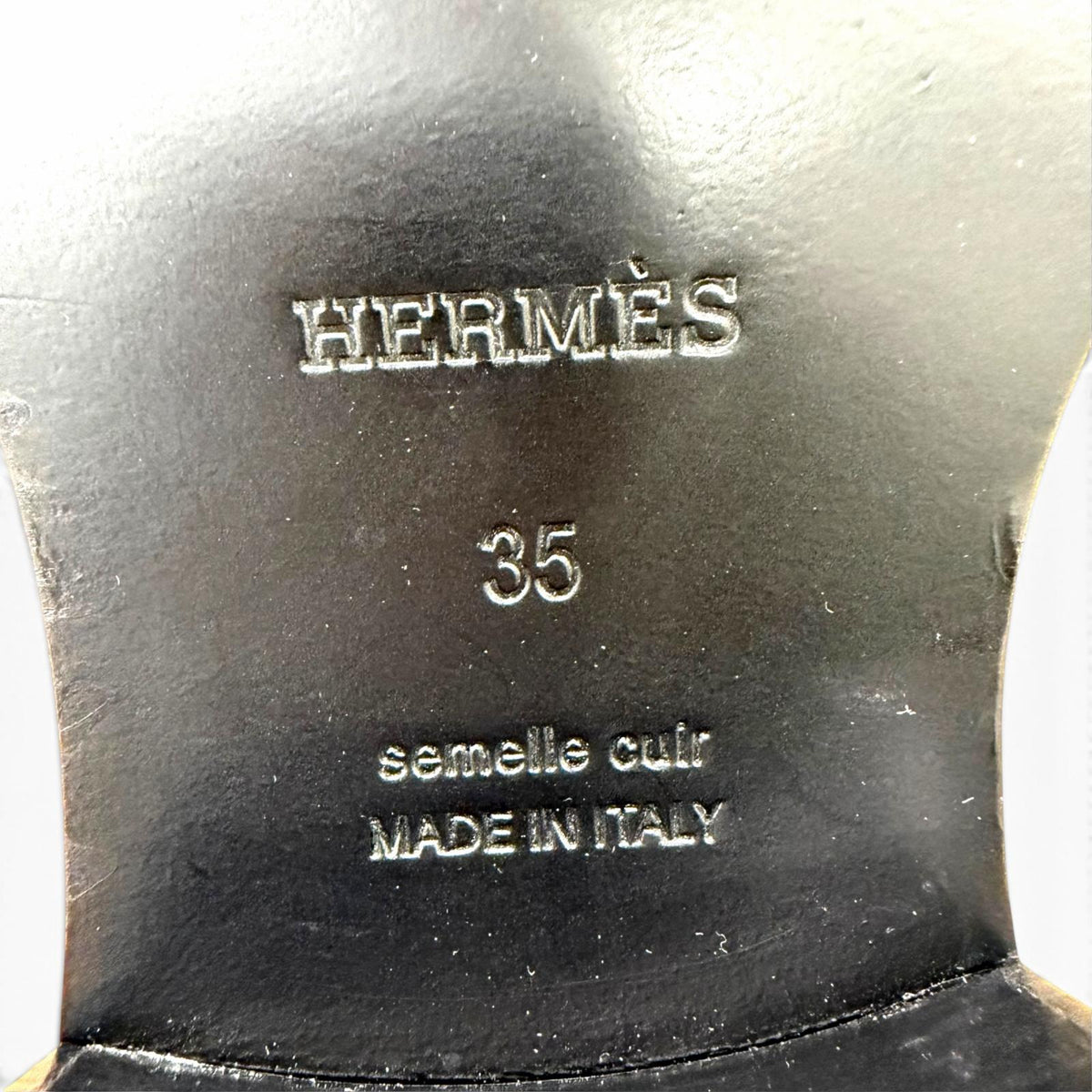 エルメス Horse ホース Hデザイン レザー ロングブーツ ブラック 35 レディース