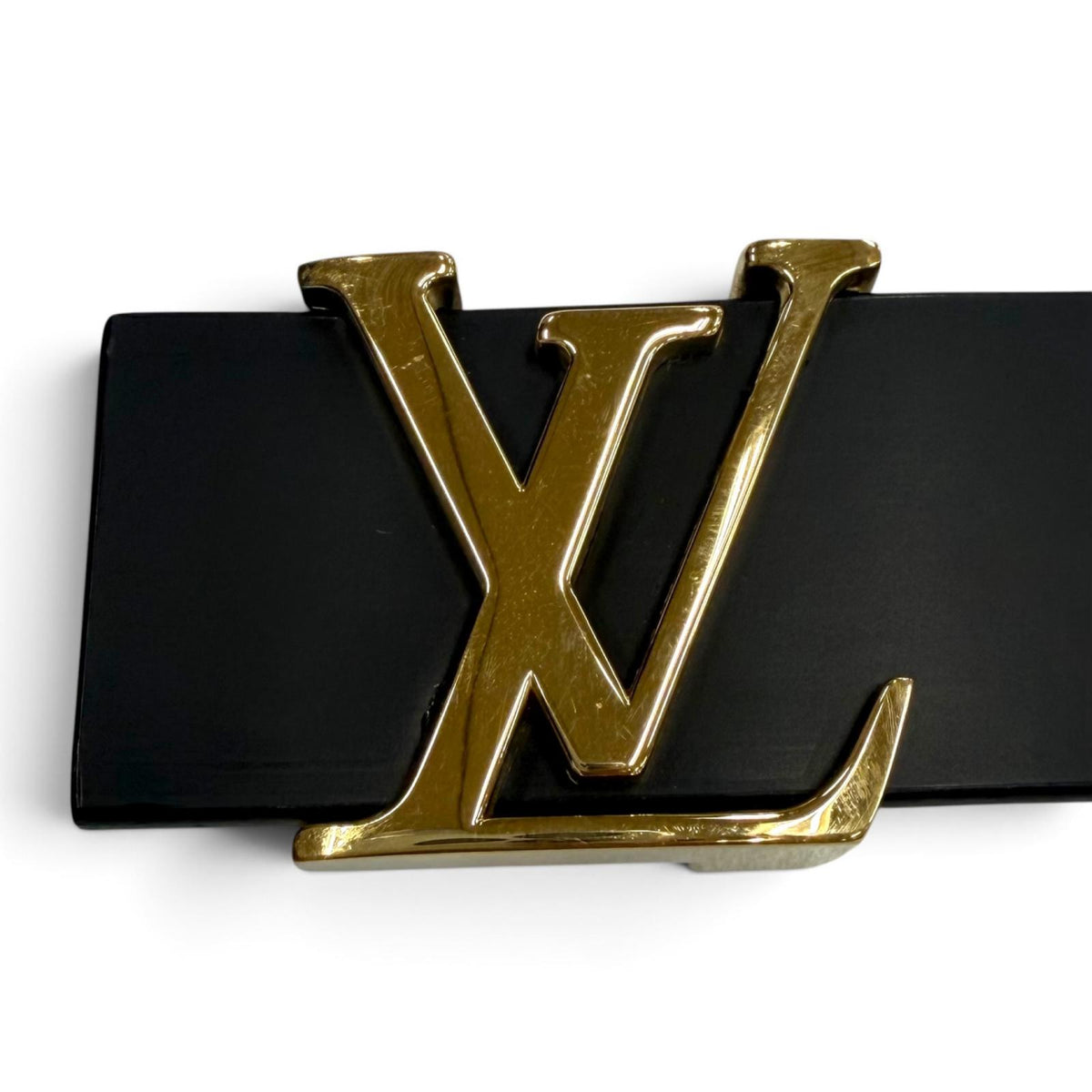 ルイヴィトン サンチュール イニシャル LV ベルト ブラック 85/34 メンズ
