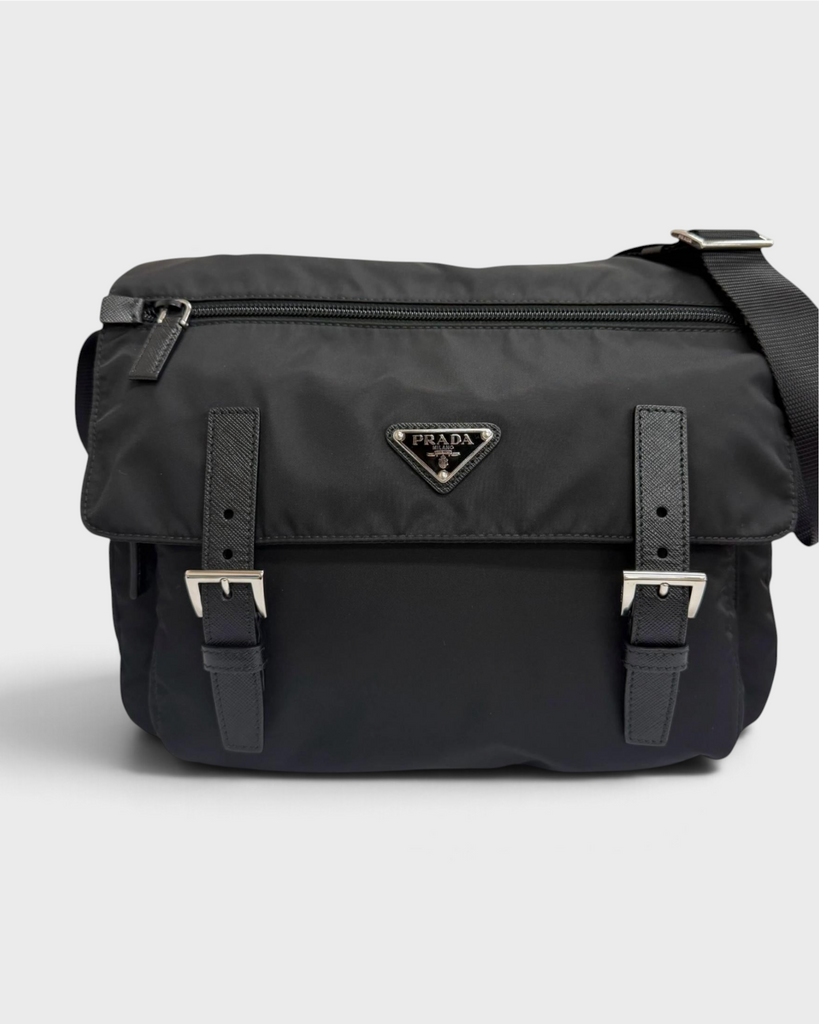 プラダ トライアングルロゴ Re-Nylon メッセンジャーバッグ ショルダーバッグ ブラック メンズ
