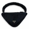 プラダ Terry Cloth トライアングルロゴ パイルバッグ ハンドバッグ ネイビー レディース