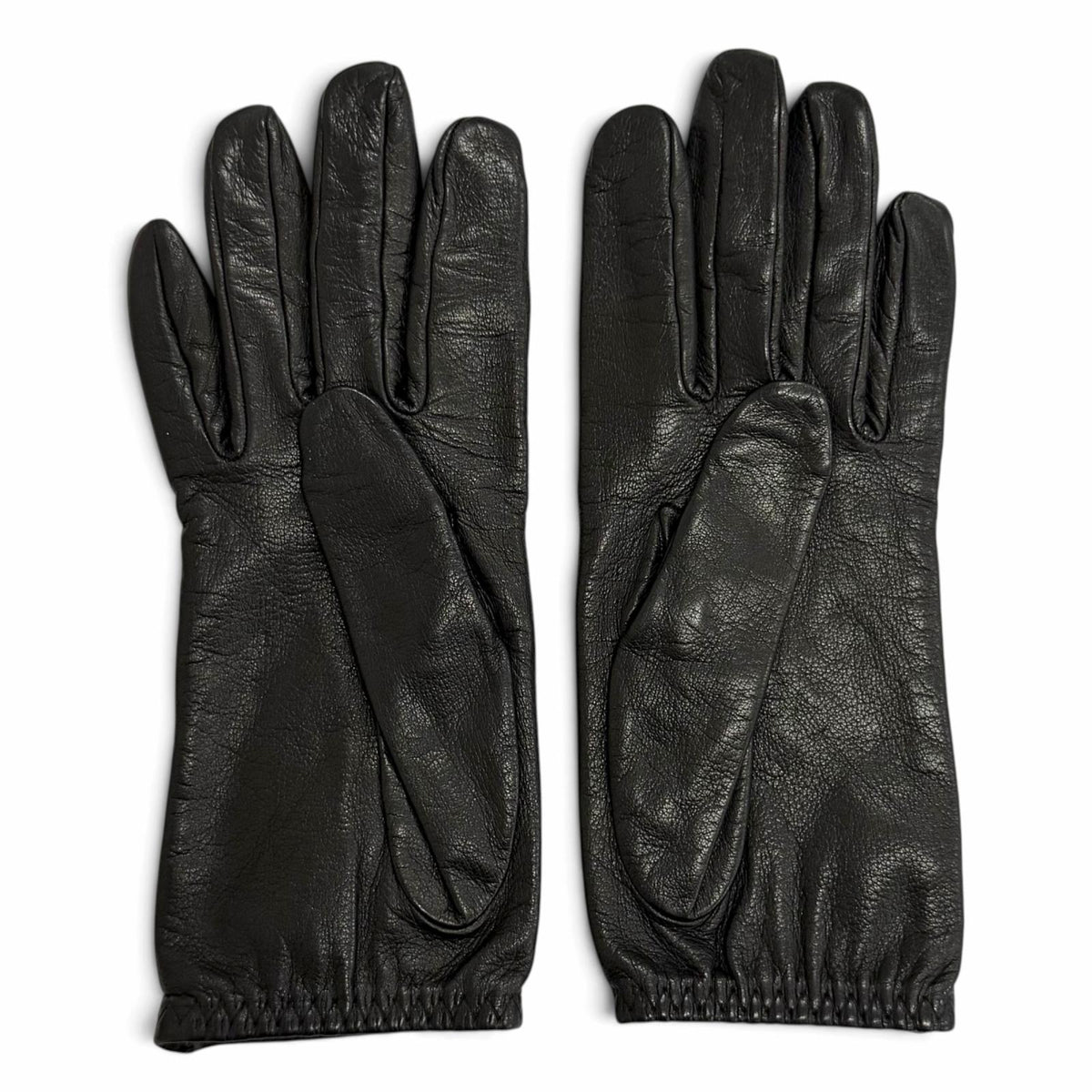 エルメス ファー トリム 2WAY ラムレザー グローブ 手袋 ブラック 6.5 レディース