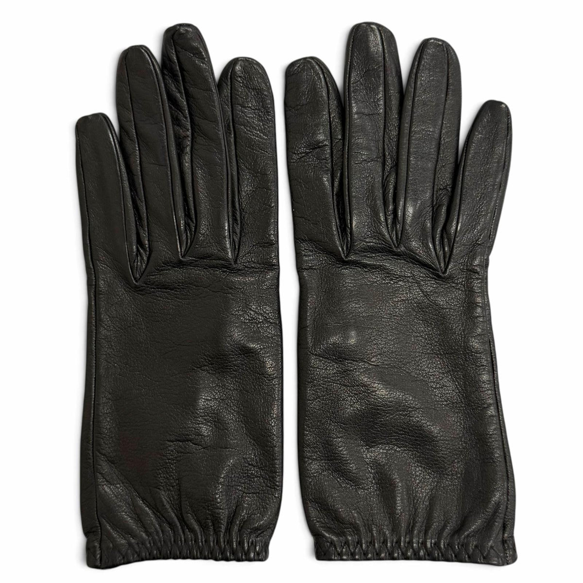 エルメス ファー トリム 2WAY ラムレザー グローブ 手袋 ブラック 6.5 レディース