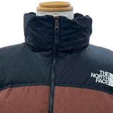 ザ・ノースフェイス NUPTSE JACKET ヌプシジャケット フード入り ロゴ刺繍 ジップアップ ダウンジャケット ブラウン L メンズ