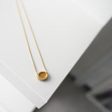 Dior Logo Circle Motif Rhinestone Gold Necklace