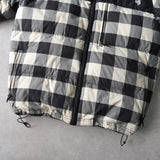 00's｜Logo Embroidery Block Check Puffer Jacket - NEWSED
