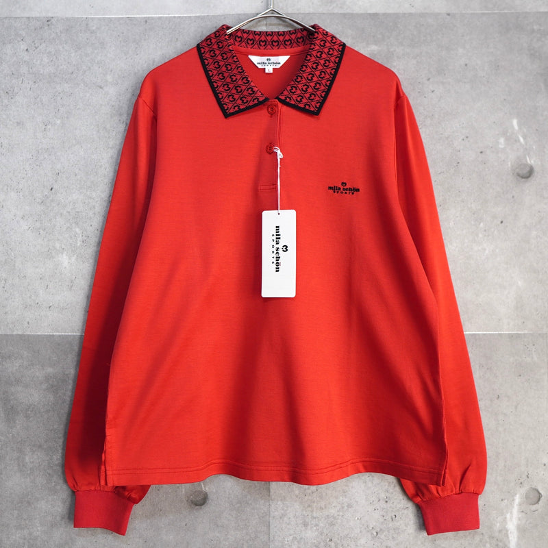 90's｜Logo Embroidery Long Sleeve Polo Shirt｜DEAD STOCK
