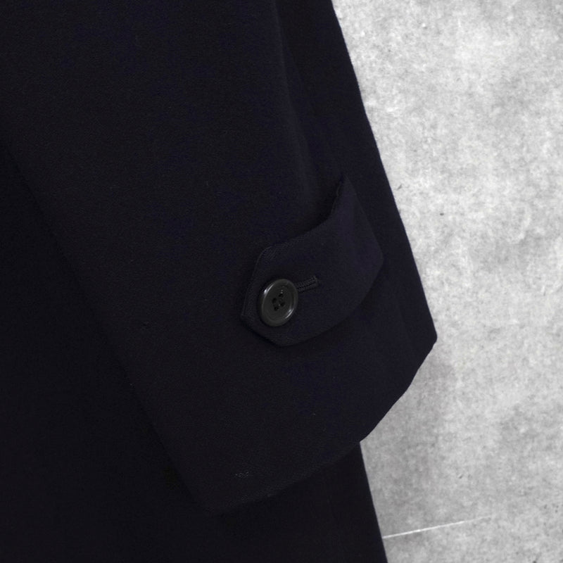 イヴ サンローラン ヴィンテージ ウールコート ステンカラーコート ネイビー