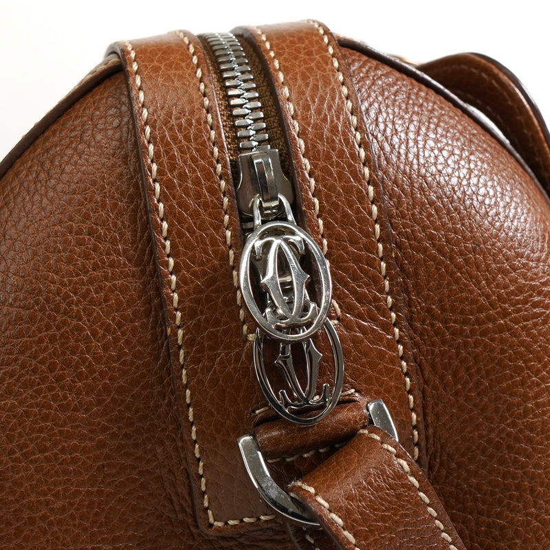 カルティエ マルチェロ レザー 2way ハンドバッグ ショルダーバッグ ブラウン