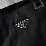 Prada Tessuto / Leather Tote Bag Black