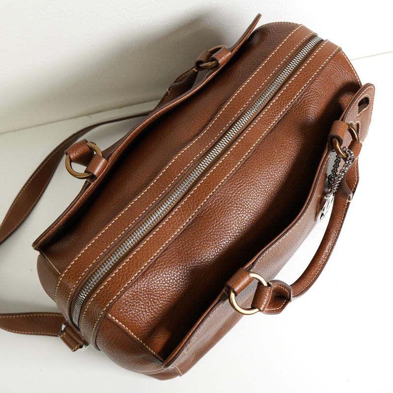 カルティエ マルチェロ レザー 2way ハンドバッグ ショルダーバッグ ブラウン