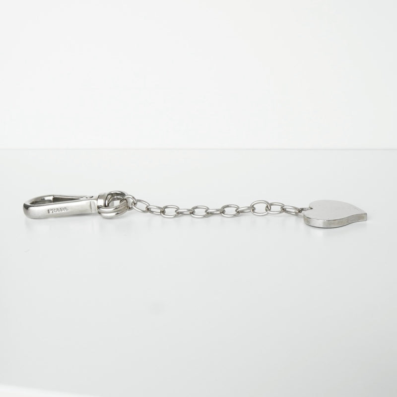 プラダ ロゴ ハート キーリング キーホルダー チャーム シルバー