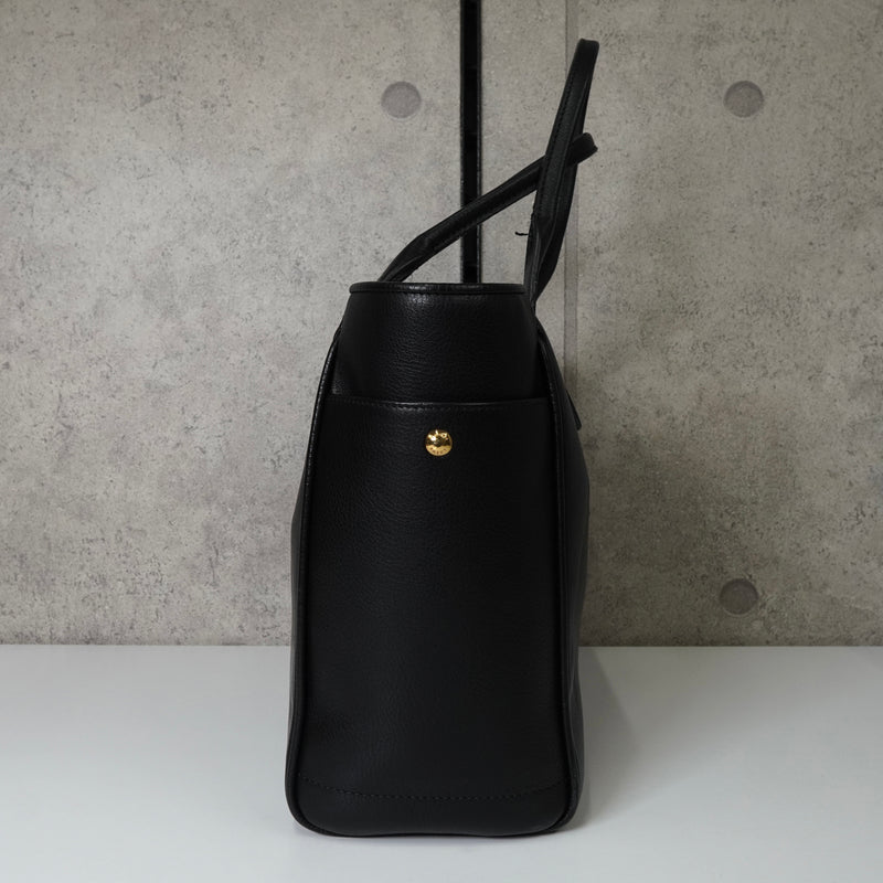 ロエベ ヘリテージ レザー トートバッグ ブラック