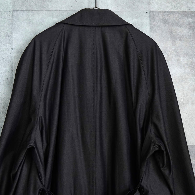 イヴサンローラン ヴィンテージ YSLロゴ ステンカラーコート ダークグレー