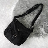 Prada nylon shoulder bag in black