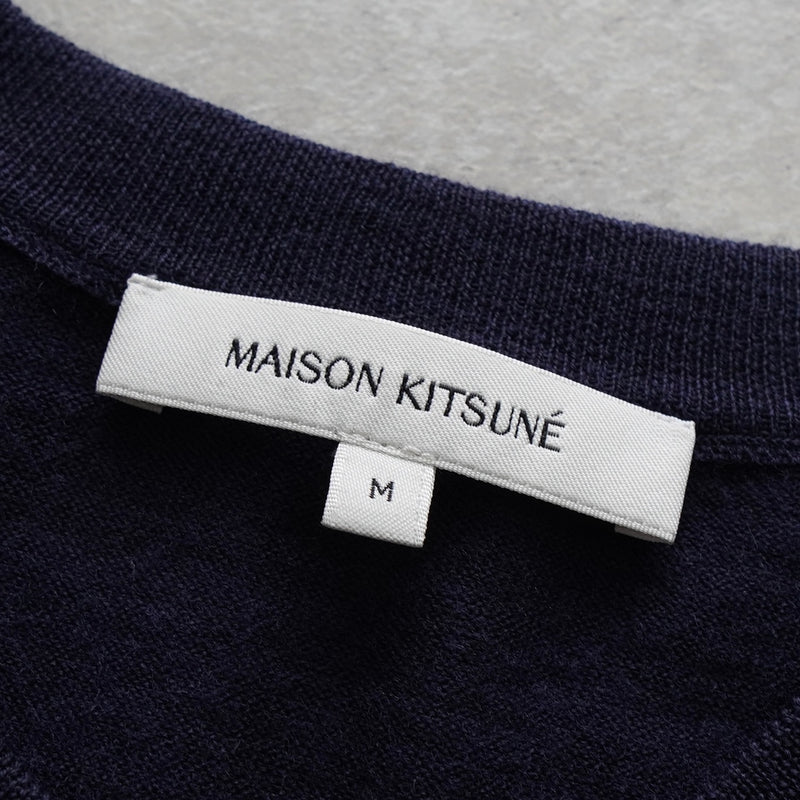 メゾンキツネ フォックスパッチ カーディガン ネイビー レディース