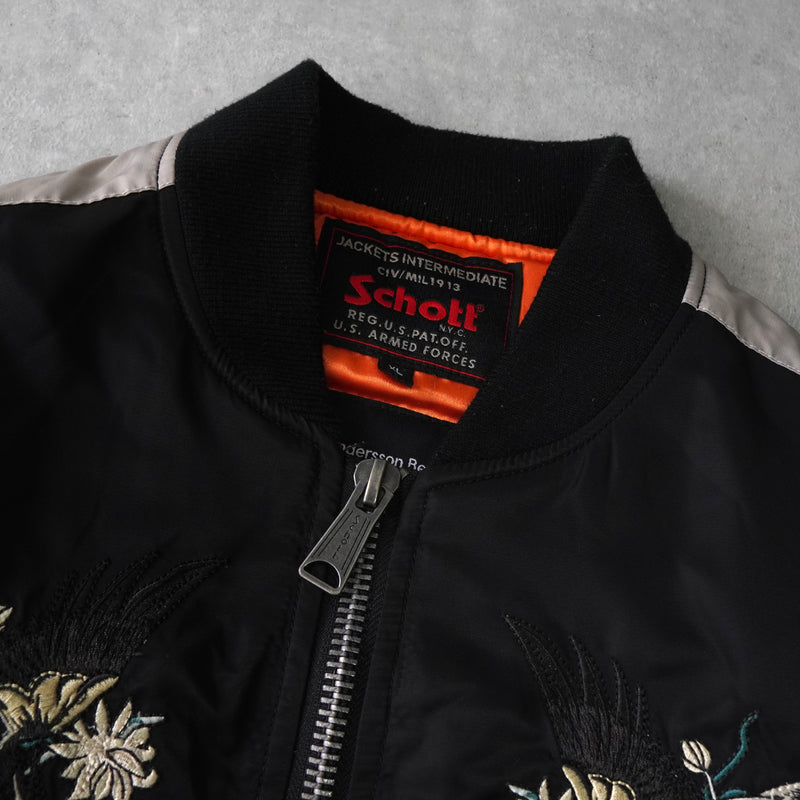 Schott × ANDERSSON BELL ショット × アンダースンベル 中綿 スカジャン MA-1 ボンバージャケット ブラック