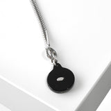 シャネル ココマーク サークル プレート ラインストーン ネックレス シルバー/ブラック 03/A - NEWSED