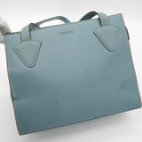 ロエベ ロゴ レザー トートバッグ ブルー レディース