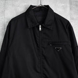 プラダ Re-Nylon トライアングルロゴ ナイロン シャツジャケット メンズ ブラック