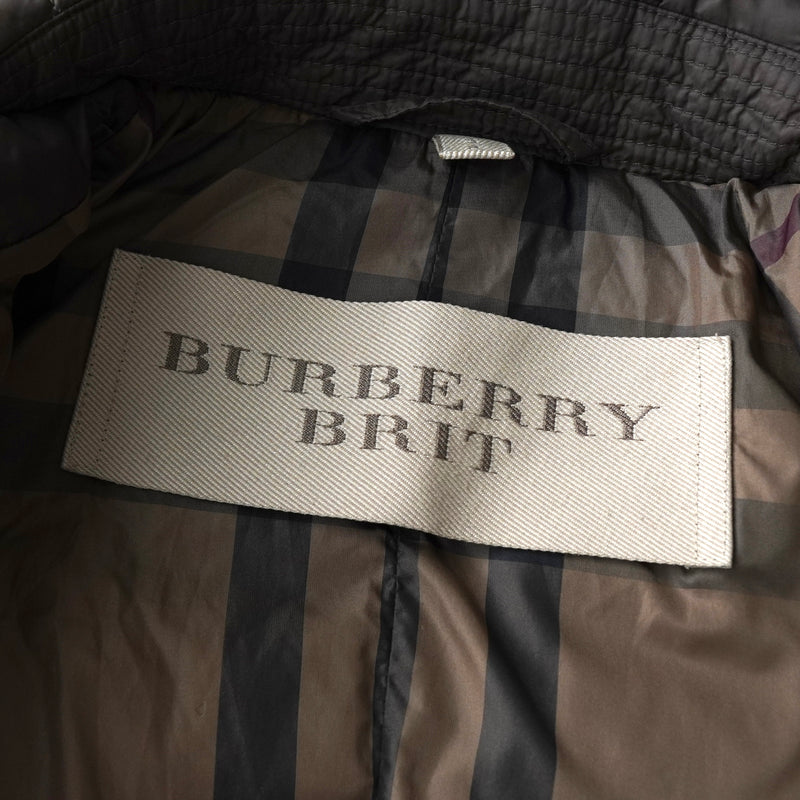 バーバリー 金ボタン ダウンジャケット ダウンコート ブラウン
