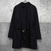 プラダ ナイロン 中綿 ステンカラーコート ブラック ウエストベルト付き