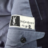 イヴ サンローラン ヴィンテージ ストライプ柄 シングル テーラードジャケット ツータック スラックス セットアップ ネイビー メンズ