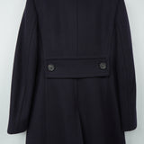 プラダ ウール ステンカラーコート ネイビー レディース