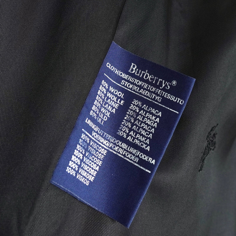 バーバリー アルパカ混紡 ガウンコート ブラック レディース