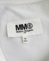 エムエムシックス メゾン マルジェラ シャツ素材 プルオーバー オーバーサイズ ロゴ Tシャツ ホワイト サイズ38 メンズ レディース